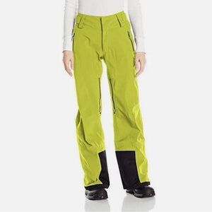 Spyder Women's Neon Yellow Shell Ski Snowboard Pant Sz US S,RECCO, Xt.L Membrane